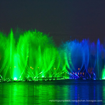 water fountain and light show